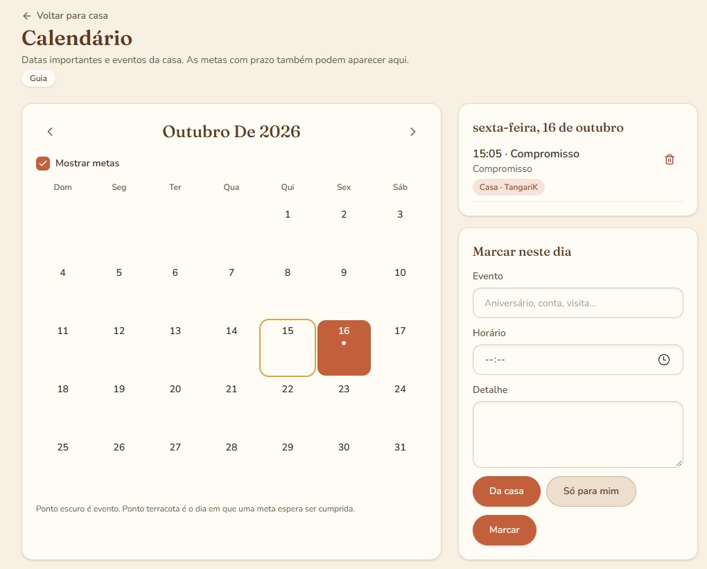 Calendário de compromissos da casa no MyHome